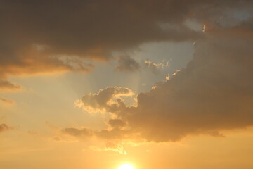 Sunset sky for background or sunrise sky and cloud at morning.