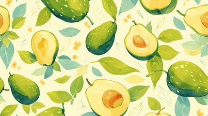 An avocado pattern with a monochromatic theme is what you are looking for