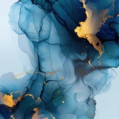 Blue watercolor abstract ink background