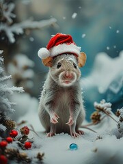 Animal with Santa hat