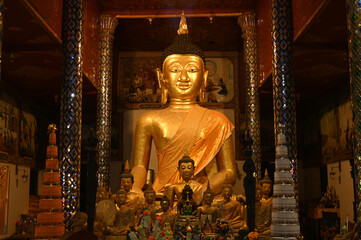 Luang Pho Daeng, the main Buddha image in the temple. At Wat Phra That Hariphunchai Woramahawihan....