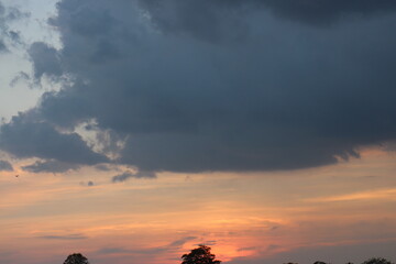 Sunset sky for background or sunrise sky and cloud at morning.