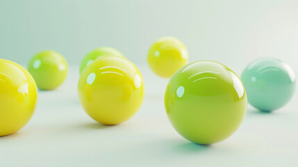 AI art, green and yellow sphere background
