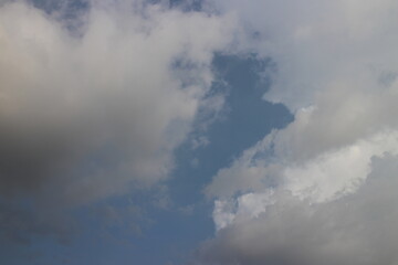 Dark clouds in the sky.