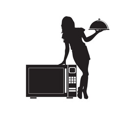 Girl with a microwave