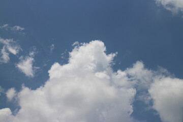 Fototapeta premium blue sky and white clouds. Freshness of the new day. Bright blue background. Relaxing feeling like being in the sky.