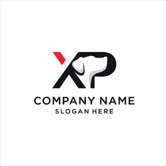 Initial Letter XP Dog Logo Design negative space, design inspiration, vector