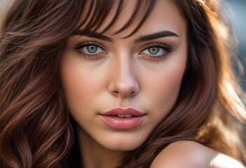 Naklejka premium A Portrait Of Breathtakingly Gorgeous, Exotic, Beautiful Woman. 