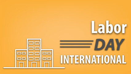 International Labor Day greeting banner vector design with construction theme in orange color