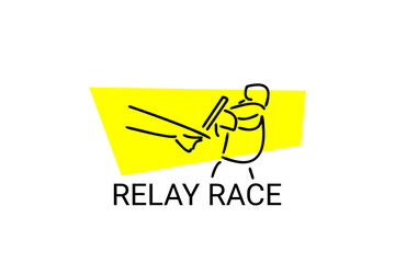 Relay race sport vector line icon. practice relay race. sport pictogram, vector illustration.