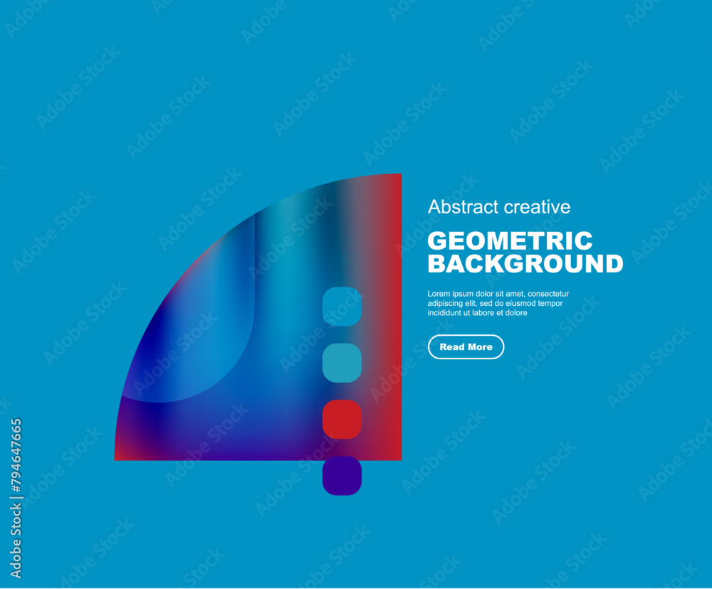 Aufkleber The logo features an electric blue rectangle with a red and blue geometric shape on a magenta background. The design combines circles and rectangles to create a modern and eyecatching graphic
