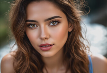 Naklejka premium A Portrait Of Breathtakingly Gorgeous, Exotic, Beautiful Woman. 