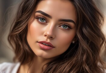 Naklejka premium A Portrait Of Breathtakingly Gorgeous, Exotic, Beautiful Woman. 