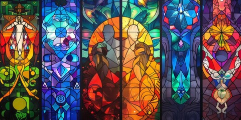 Luminous Tales: A Collection of Stained Glass Window Designs