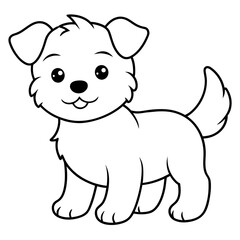 Fototapeta premium puppy, cartoon, illustration and white background