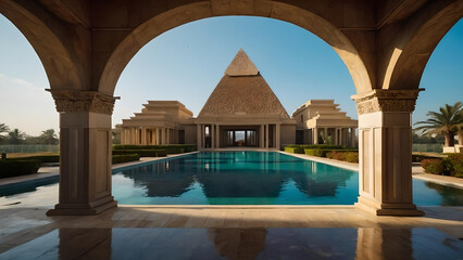 Luxury and modern house with pyramid design