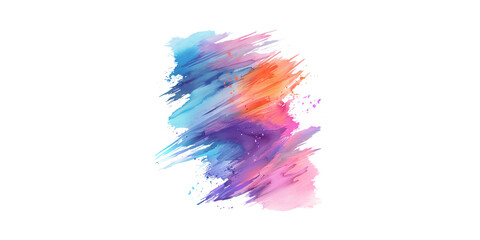 watercolor brush stroke, pastel color, pink orange blue purple, clipart, white background