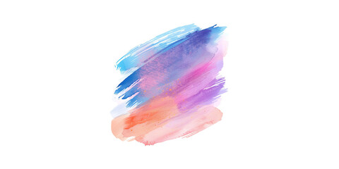 watercolor brush stroke, pastel color, pink orange blue purple, clipart, white background