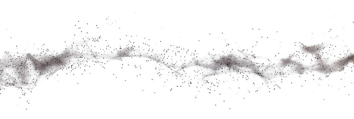 Digital abstract black dots and lines isolated on a transparent background