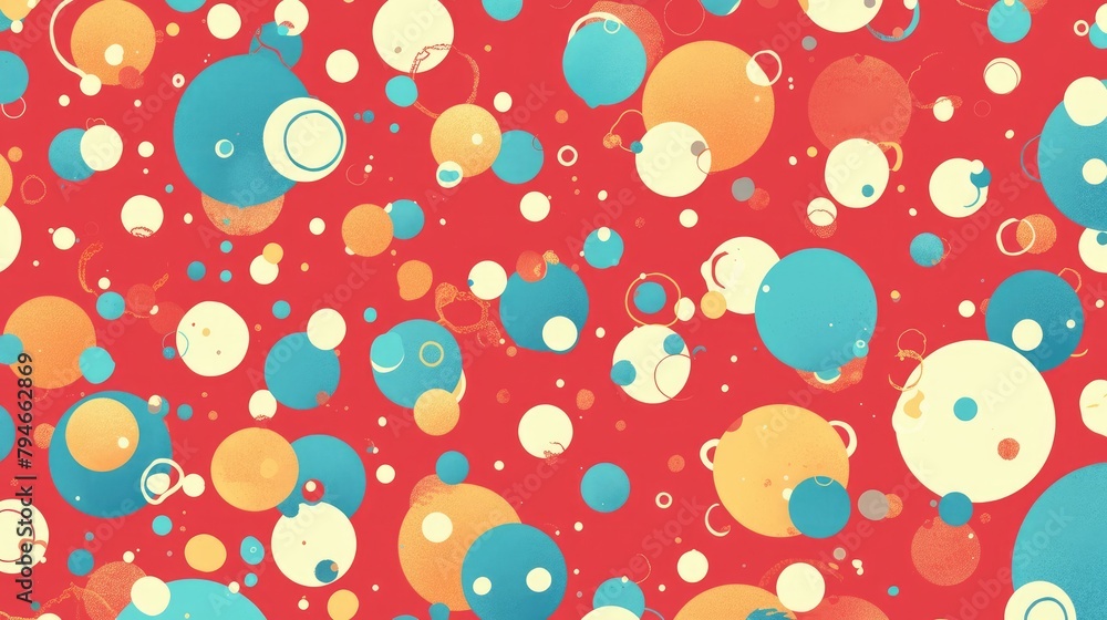 Poster background featuring a playful polka dot pattern