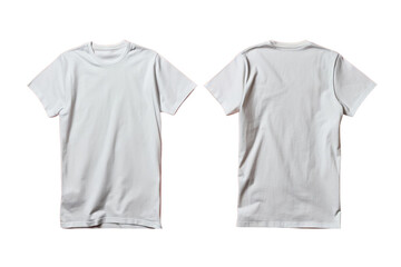 T-shirt mockup. White blank t-shirt front and back views. Female and male clothes wearing clear attractive apparel tshirt models template