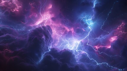 lightning in the sky Ai generative HD 8K wallpaper Stock Photographic Image. An HD wallpaper is a high-resolution image that provides exceptional clarity and detail  