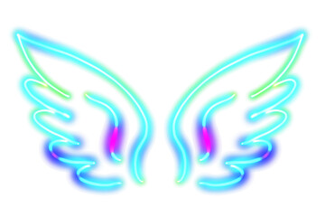 Cupid wing neon rainbow