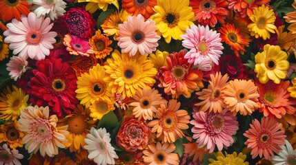 Top view of flowers as a background