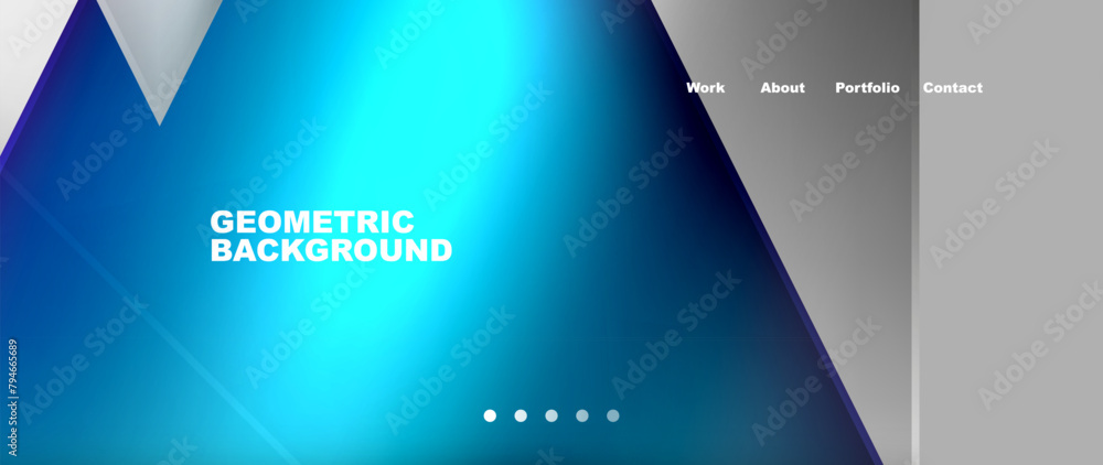 Poster a sleek geometric background with a gradient of electric blue and gray, perfect for showcasing techn