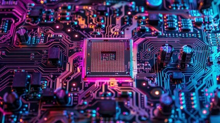 Fototapeta premium Photos CPU board modern style