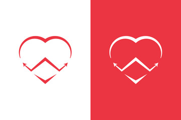 Minimal Love arrow logo creative design template. Vector simple love arrow logo. 