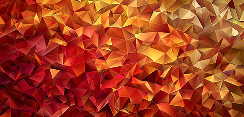 Sky at dusk inspired low poly triangular pattern in sunset colors.