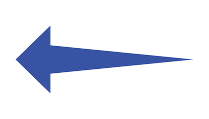 Long blue arrow icon. left blue arrow 3d illustration.