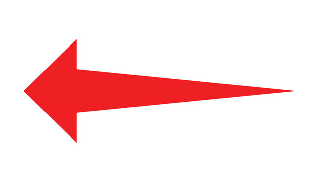 recommend clip art: Red arrow icon. Straight long left vector arrow icon. Long arrow.