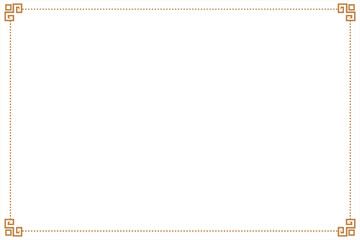 Elements of ornate oriental frames. Gold on white classic calligraphy lines corner, chinese motifs. Design print for greeting cards, wedding invitations, restaurant menu, royal certificates. Set 65