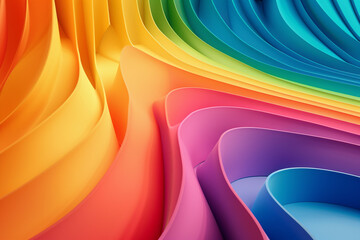 Vibrant rainbow-colored designs for a 3D animation backdrop,