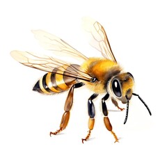 Bee. Watercolor illustration. Isolated on a white background.