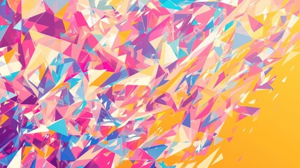 Vibrant geometric polygons create a captivating multicolored abstract backdrop