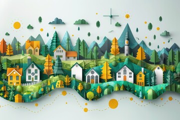 Fototapeta premium An eye-catching infographic explaining the benefits of eco-friendly living, with dynamic charts and green energy icons