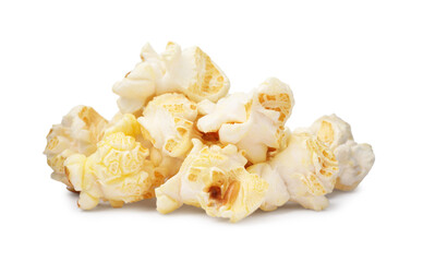 Fresh popcorn isolated on white. Tasty snack