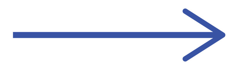long blue arrow icon vector illustration. Right blue arrow.