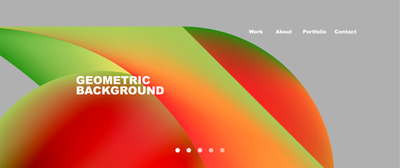 Fototapeta premium A vibrant geometric background featuring circles in orange and green hues on a grey backdrop, reminiscent of a terrestrial plant seen through macro photography