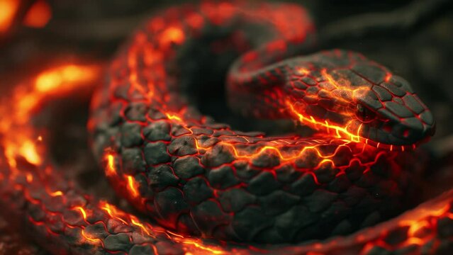 snake with fire scales