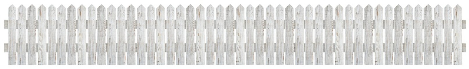 Fototapeta premium Wooden fence isolated on white. Enclosing structure
