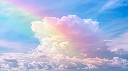 Rainbow cloud and background sky with rainbow - obrazy, fototapety, plakaty