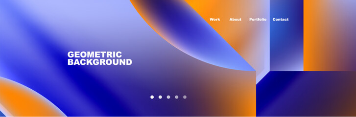 it is a geometric background with a blue and orange gradient . High quality