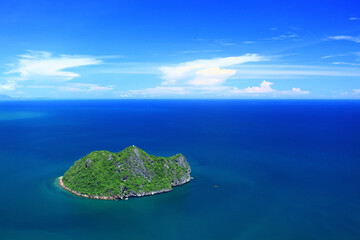 Aerial view of Koh Luam Island in the middle of the Gulf of Thailand that is planned to be a...