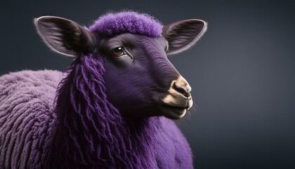 ai generative of a purple sheep, brave and mighty