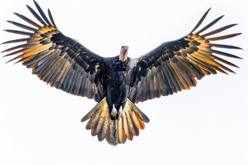 A condor soars, wings spanning wide