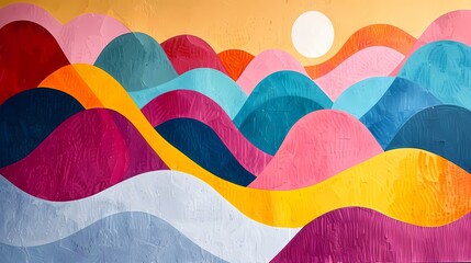 Retro colorful flowing texture pattern illustration poster background